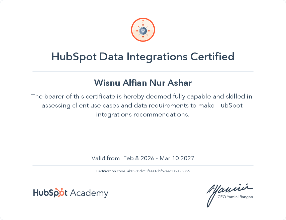 Data Integrations Certification